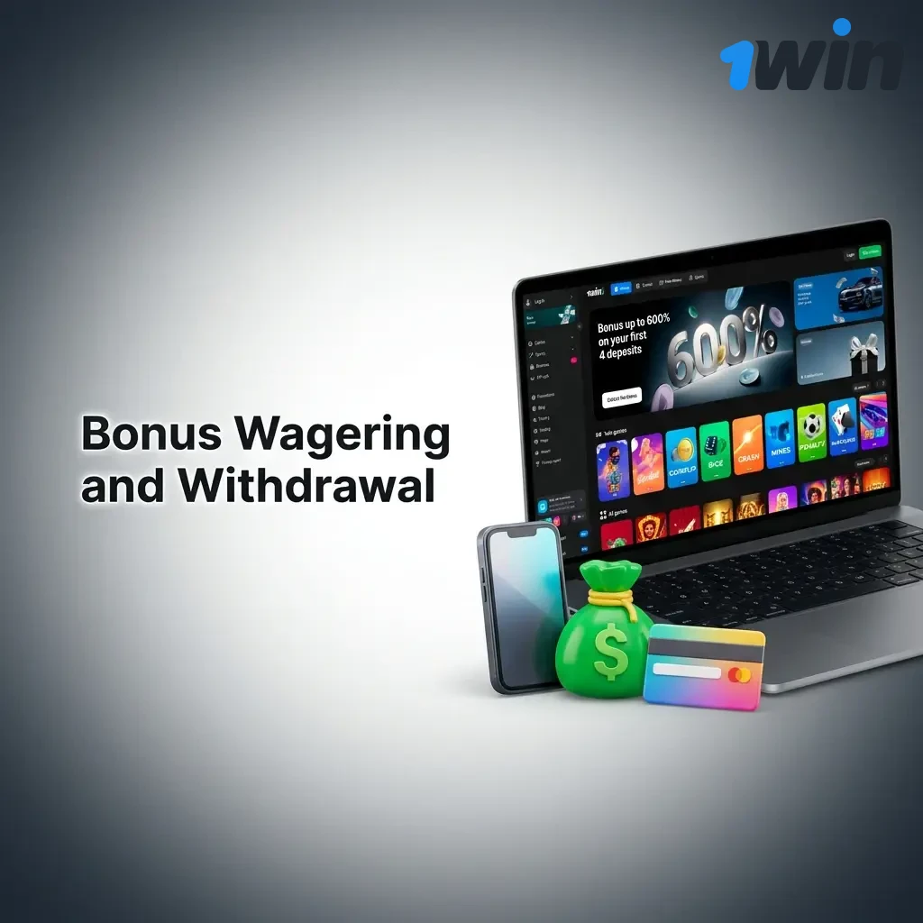 Bonus wagering requirements and withdrawal conditions including sports 3x and casino 35x wager rules on 1win platform
