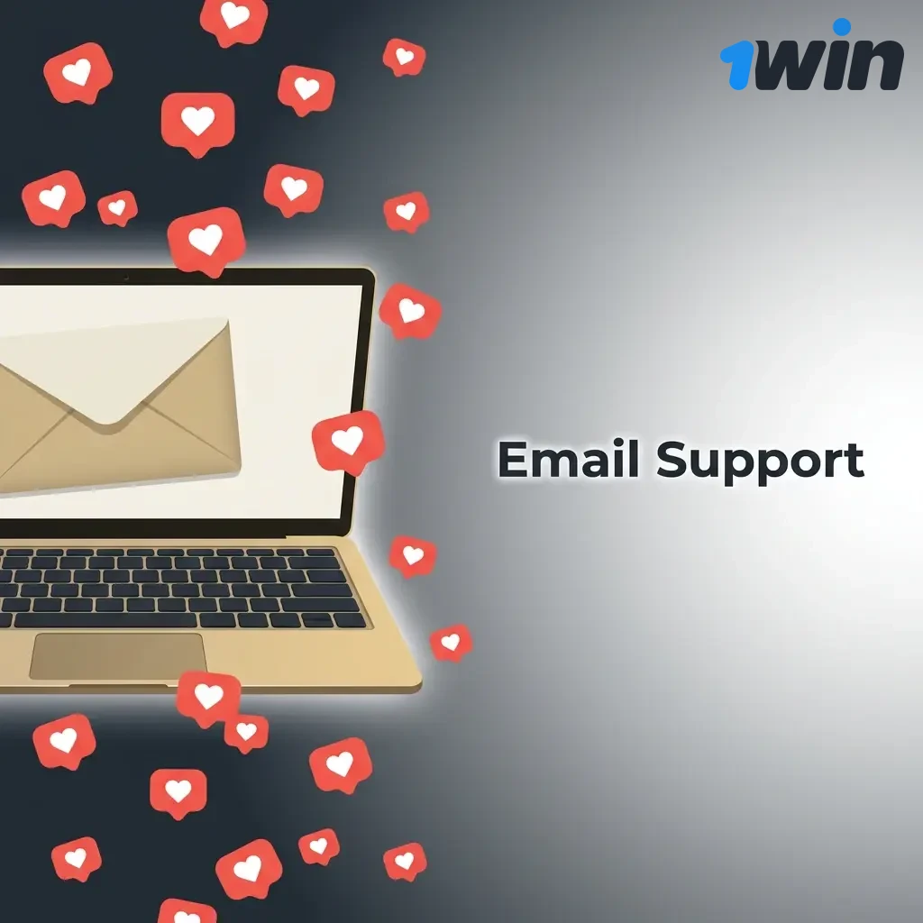 1win email support guide showing how to contact customer service for KYC, account issues, and formal complaints within 24–48 hours